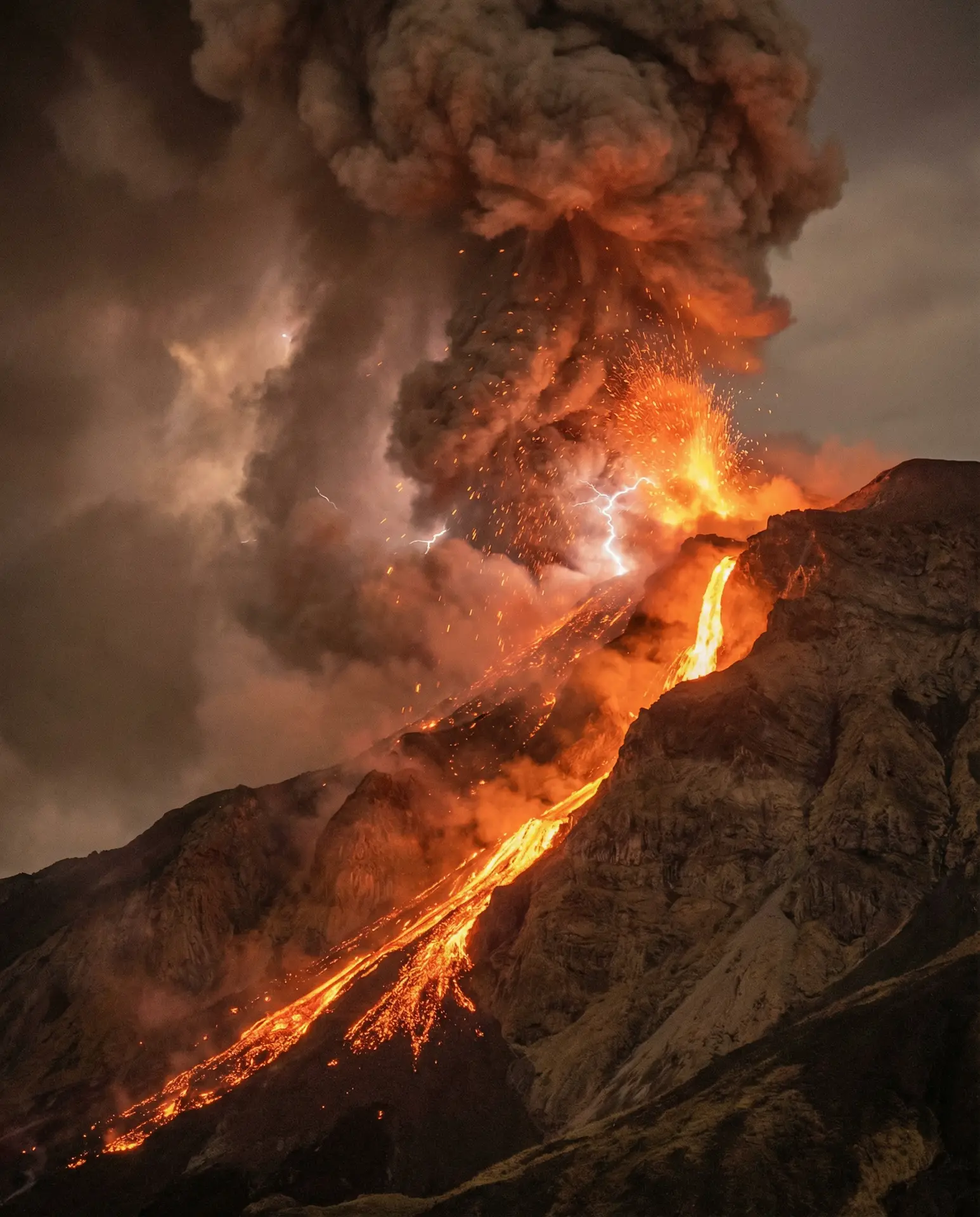 火山喷发壮观场景 - 小欣奈 自然奇观